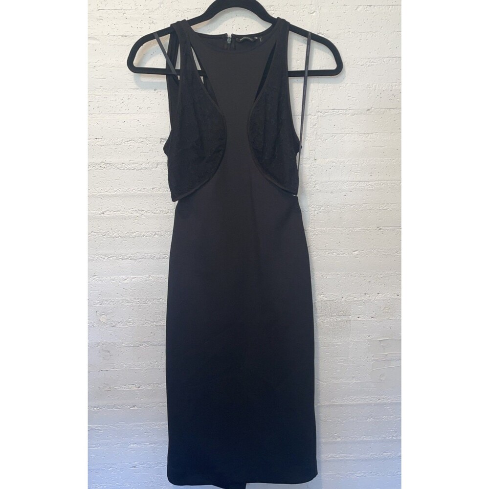 Marciano Women's Lorina Cutout Scuba & Knit Lace Bodice Cocktail LBD Small - Picture 3 of 7